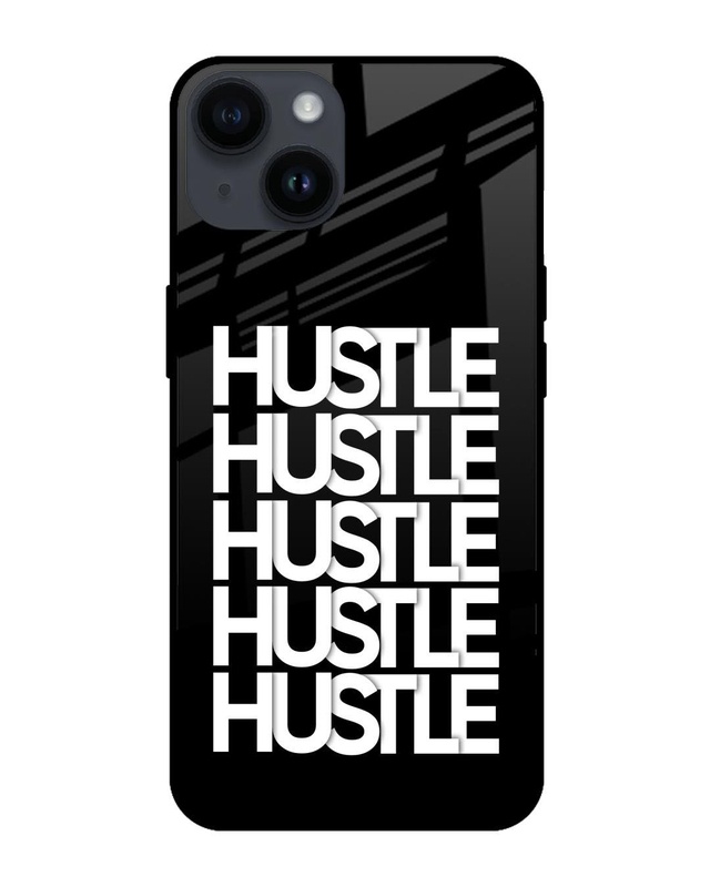 Shop Hustle Bustle Premium Glass Case for Apple iPhone 14 (Shock Proof, Scratch Resistant)-Front