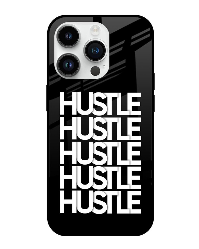 Shop Hustle Bustle Premium Glass Case for Apple iPhone 14 Pro (Shock Proof, Scratch Resistant)-Front