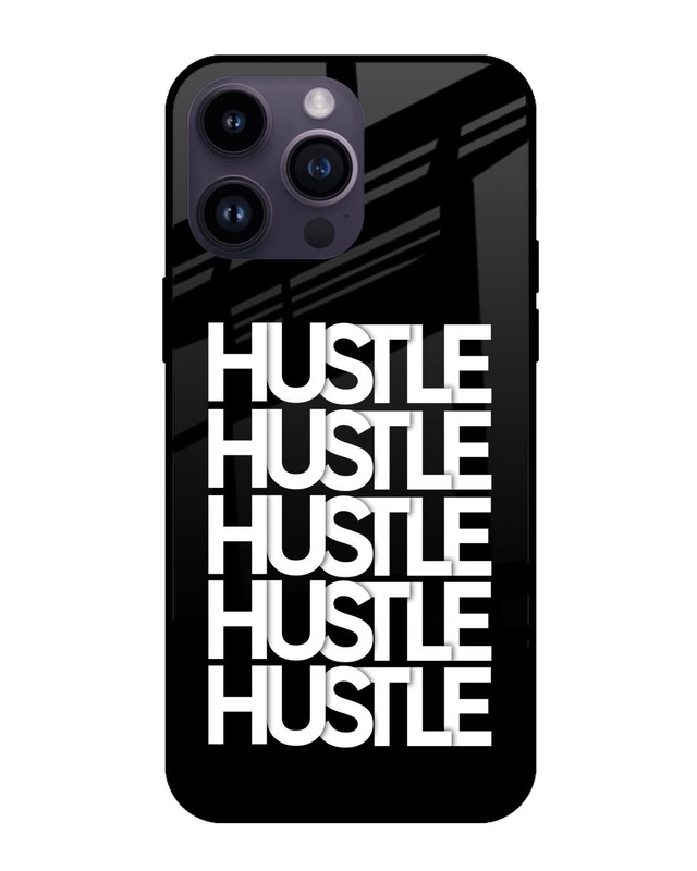 Shop Hustle Bustle Premium Glass Case for Apple iPhone 14 Pro Max (Shock Proof, Scratch Resistant)-Front