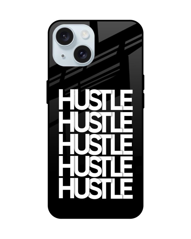Shop Hustle Bustle Premium Glass Case for Apple iPhone 15 (Shock Proof, Scratch Resistant)-Front