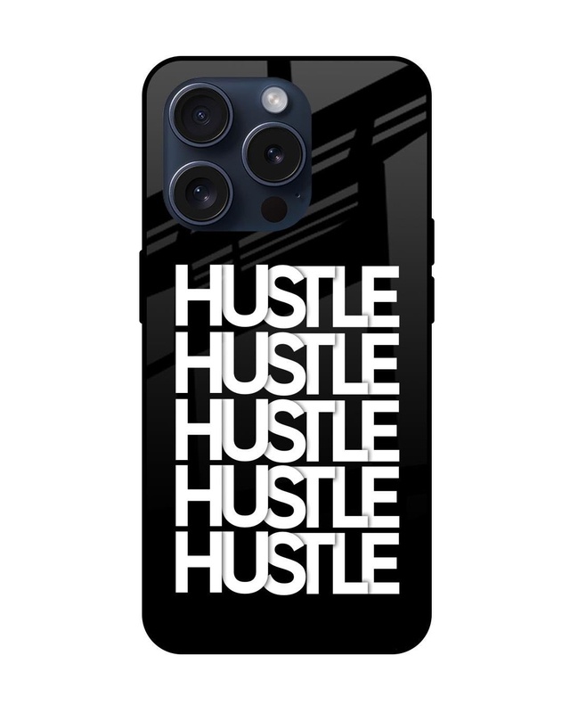 Shop Hustle Bustle Premium Glass Case for Apple iPhone 15 Pro (Shock Proof, Scratch Resistant)-Front