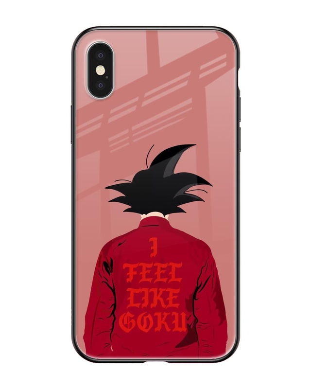 Shop I Feel Like Goku Premium Glass Case for Apple iPhone XS (Shock Proof,Scratch Resistant)-Front