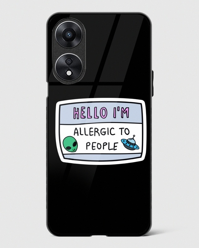 Shop I'm Allergic To People Premium Glass Case for Oppo A78 5G-Front