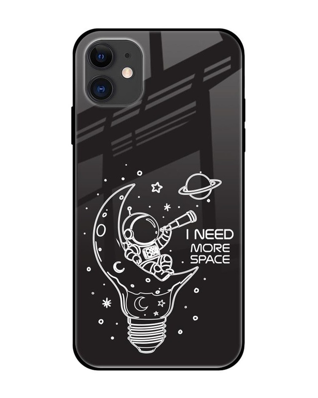 Shop I Need Space Premium Glass Cover for Apple iPhone 12-Front