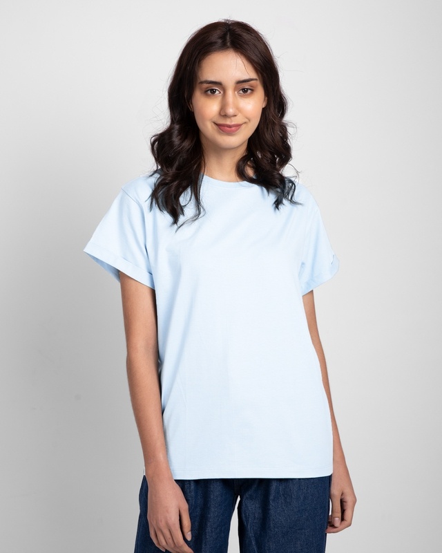 Shop Ice Water Blue Boyfriend T-Shirt-Front