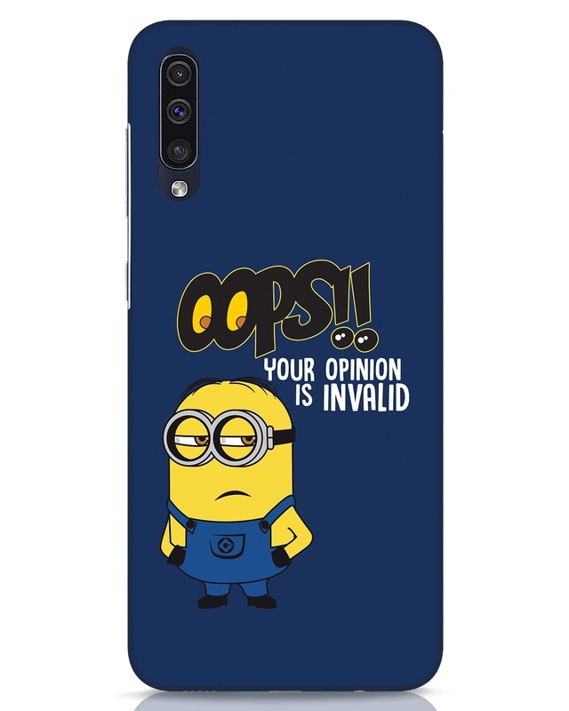 Shop Invalid Opinion Minion Designer Hard Cover for Samsung Galaxy A50-Front