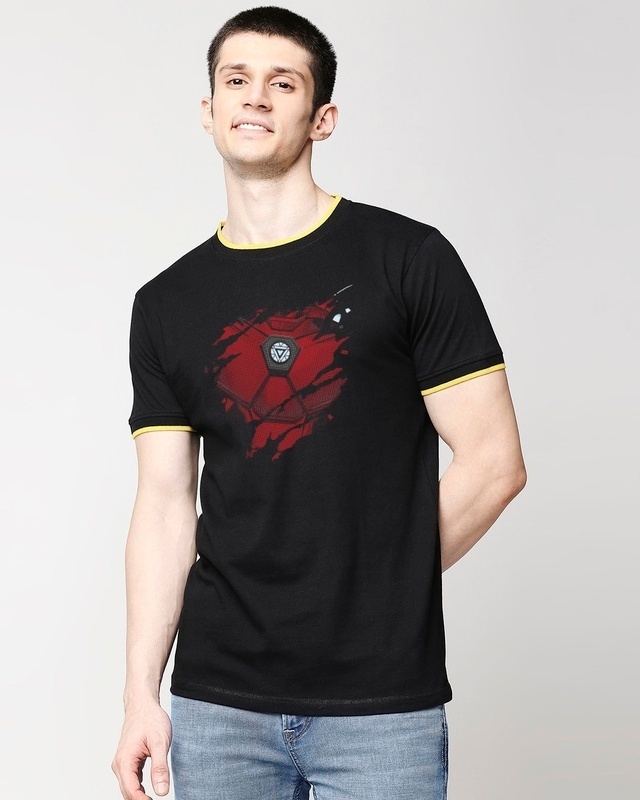 Shop Iron Man of War (AVL) Round Neck Varsity T-Shirt-Front