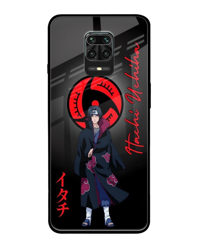 Shop Itachi Blood Premium Glass Cover for Redmi Note 9 Pro Max-Front
