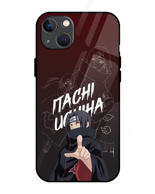 Itachi Uchiha Premium Glass Cover for Apple iPhone 13-Front Bewakoof Shop Itachi Uchiha Premium Glass Cover for Apple iPhone 13-Front