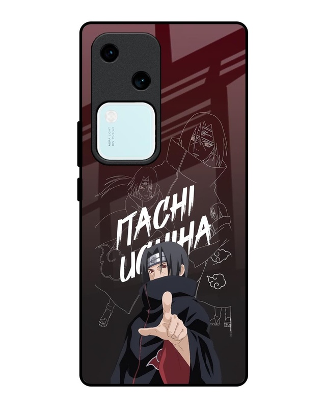 Itachi Uchiha Premium Glass Cover for Vivo V30 5G