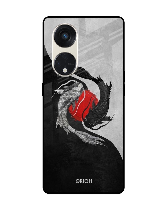 Shop Japanese Art Premium Glass Case for Oppo Reno8T 5G (Shock Proof, Scratch Resistant)-Front