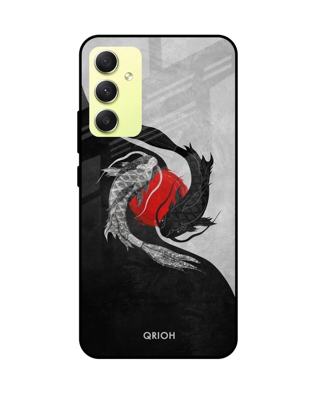 Shop Japanese Art Premium Glass Case for Samsung Galaxy A34 5G (Shock Proof, Scratch Resistant)-Front