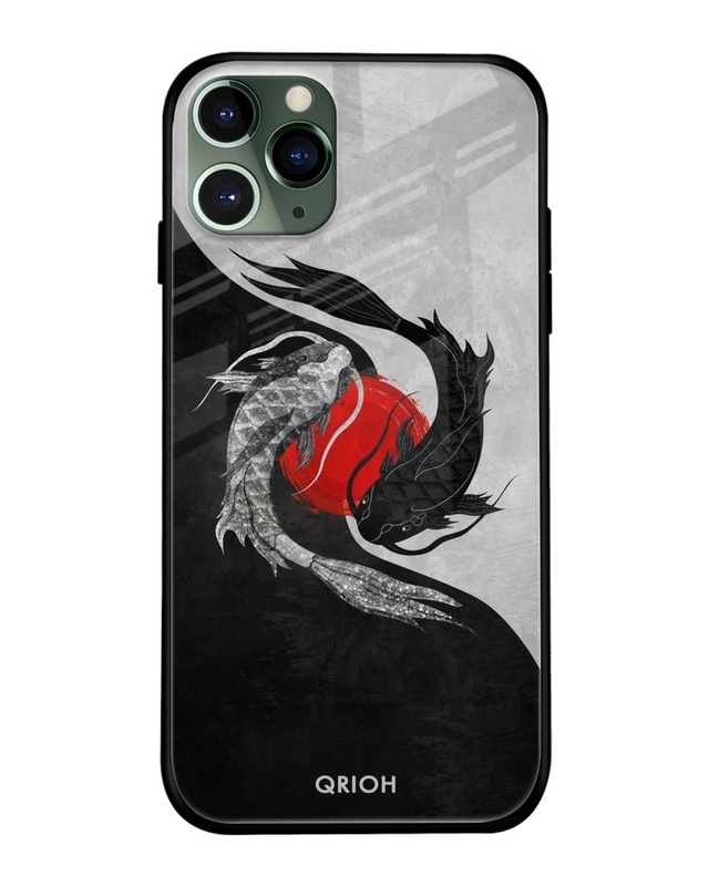 Shop Japanese Art Printed Premium Glass Cover For iPhone 11 Pro Max (Impact Resistant, Matte Finish)-Front