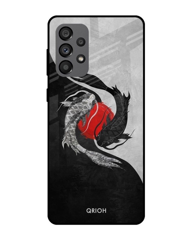 Shop Japanese Art Printed Premium Glass Cover For  A73 5G(Impact Resistant, Matte Finish)-Front