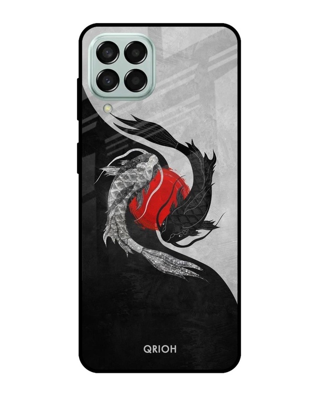 Shop Japanese Art Printed Premium Glass Cover For  M33 5G(Impact Resistant, Matte Finish)-Front
