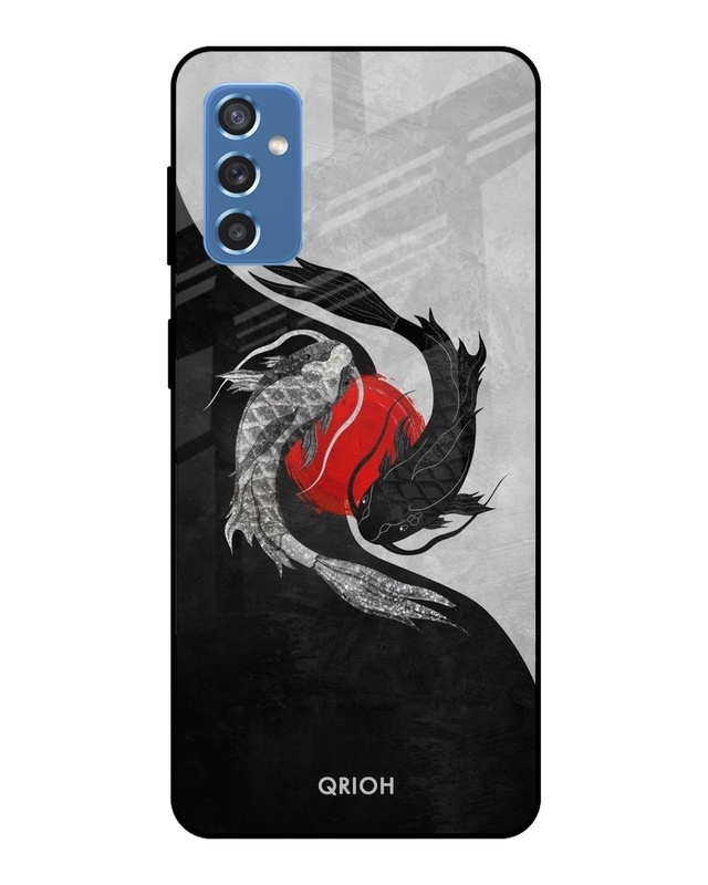 Shop Japanese Art Printed Premium Glass Cover For  M52 5G(Impact Resistant, Matte Finish)-Front