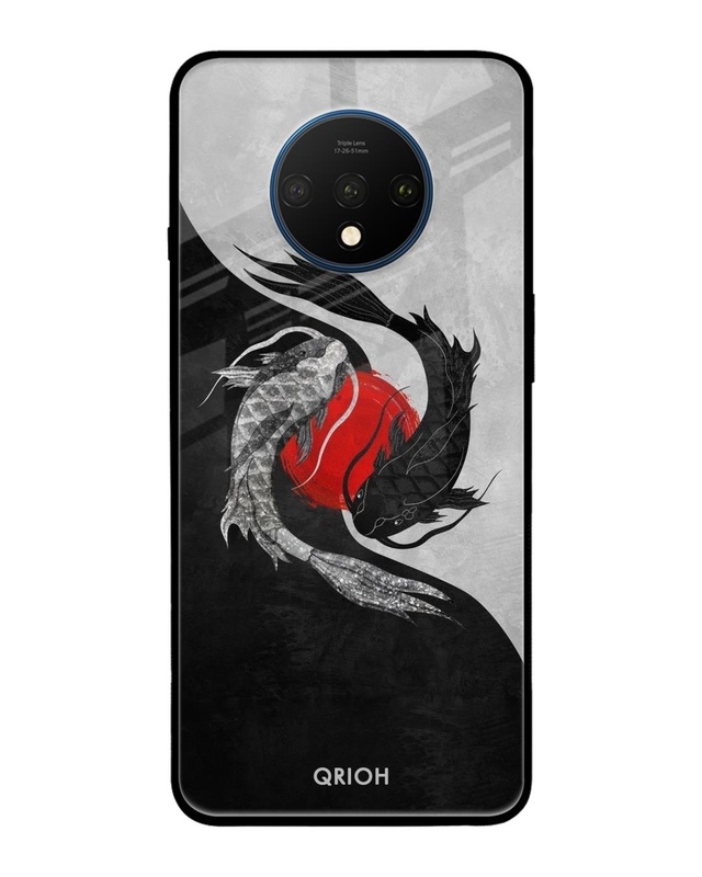 Shop Japanese Art Printed Premium Glass Cover For OnePlus 7T (Impact Resistant, Matte Finish)-Front
