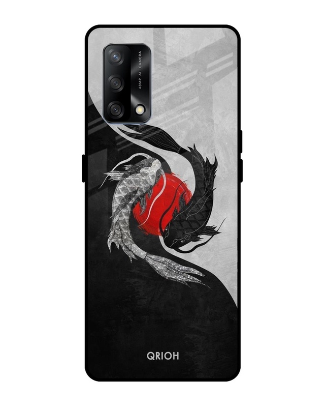 Shop Japanese Art Printed Premium Glass Cover For Oppo F19 (Impact Resistant, Matte Finish)-Front