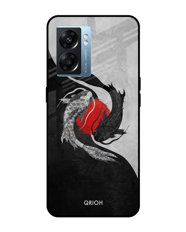 Shop Japanese Art Printed Premium Glass Cover for Oppo K10 5G (Shock Proof, Scratch Resistant)-Front
