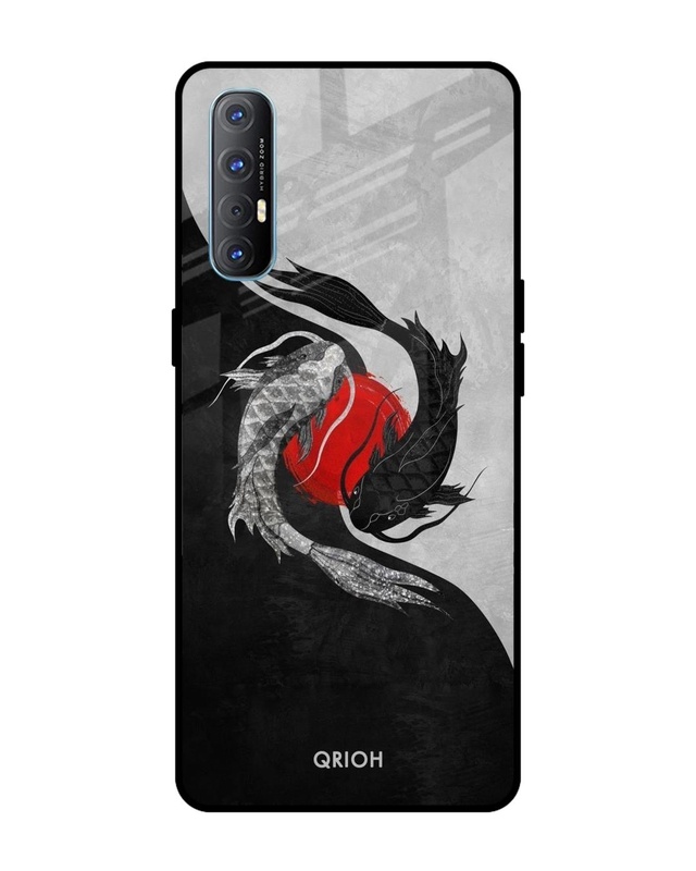 Shop Japanese Art Printed Premium Glass Cover For Oppo Reno 3 Pro (Impact Resistant, Matte Finish)-Front