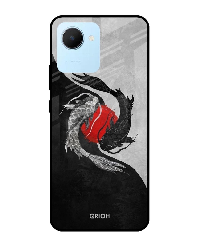 Shop Japanese Art Printed Premium Glass Cover for Realme C30 (Shock Proof, Scratch Resistant)-Front