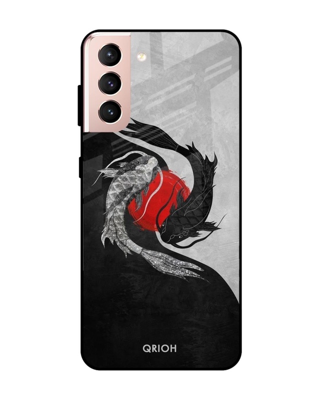 Shop Japanese Art Printed Premium Glass Cover For  S21(Impact Resistant, Matte Finish)-Front