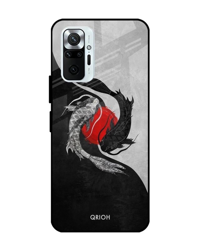 Shop Japanese Art Printed Premium Glass Cover For Xiaomi Redmi Note 10 Pro (Matte Finish)-Front