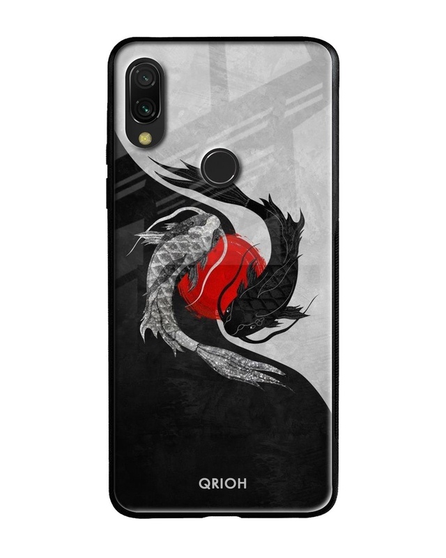 Shop Japanese Art Printed Premium Glass Cover For Xiaomi Redmi Note 7S (Impact Resistant, Matte Finish)-Front