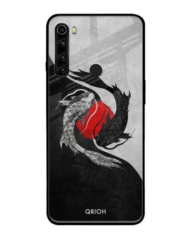 Shop Japanese Art Printed Premium Glass Cover For Xiaomi Redmi Note 8 (Impact Resistant, Matte Finish)-Front