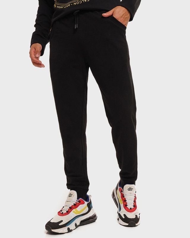 Buy PUNK PUNK Men Black & Off- White Printed Cotton Relaxed-Fit Track Pants  at Redfynd