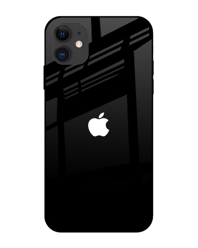 Shop Jet Black Premium Glass Case for Apple iPhone 12(Shock Proof, Scratch Resistant)-Front