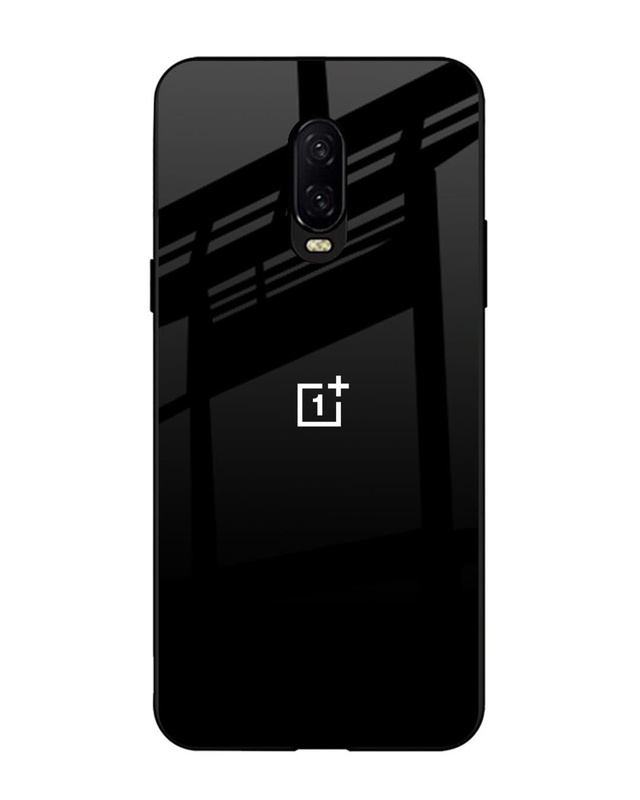 Shop Jet Black Premium Glass Case for OnePlus 6T(Shock Proof, Scratch Resistant)-Front