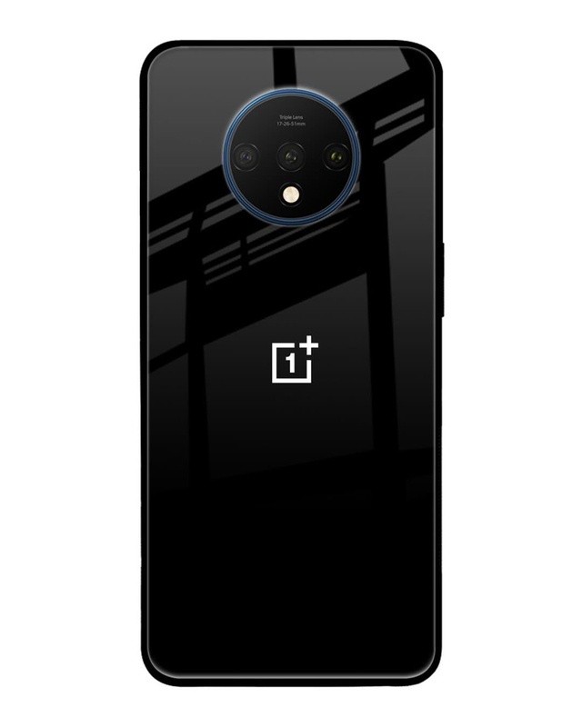 Shop Jet Black Premium Glass Case for OnePlus 7T(Shock Proof, Scratch Resistant)-Front