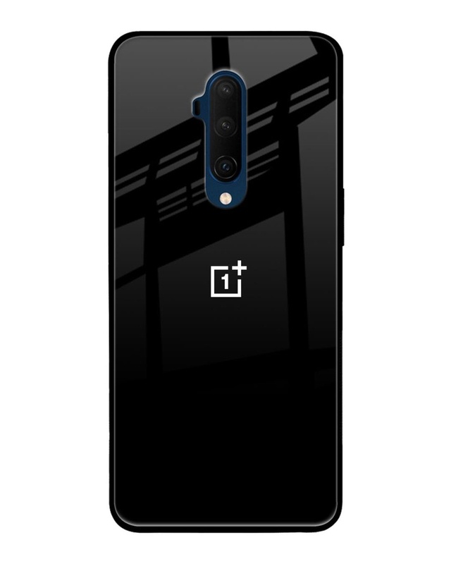 Shop Jet Black Premium Glass Case for OnePlus 7T Pro(Shock Proof, Scratch Resistant)-Front