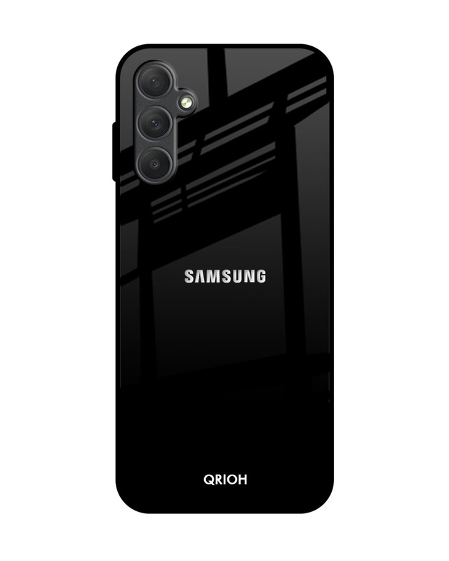 Shop Jet Black Premium Glass Case for Samsung Galaxy M14 5G (Shock Proof, Scratch Resistant)-Front