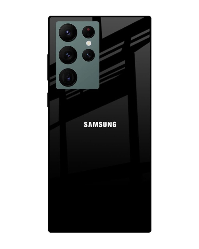 Shop Jet Black Premium Glass Case for Samsung Galaxy S22 Ultra 5G(Shock Proof, Scratch Resistant)-Front