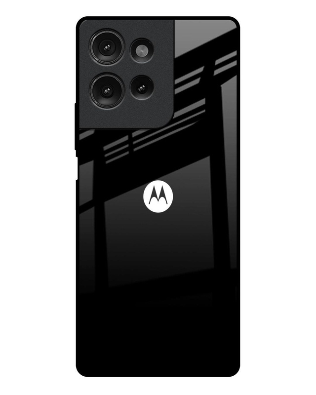 Jet Black Premium Glass Cover for Motorola G75 5G(Shock Proof, Scratch Resistant)