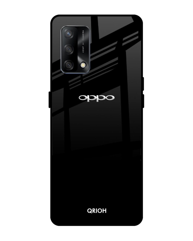 Shop Jet Black Premium Glass Cover for Oppo F19s (Shockproof, Light Weight)-Front
