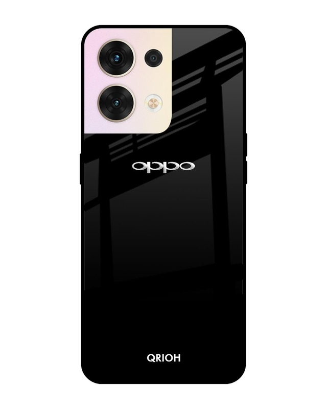 Shop Jet Black Premium Glass Cover for Oppo Reno8 5G (Shockproof, Light Weight)-Front
