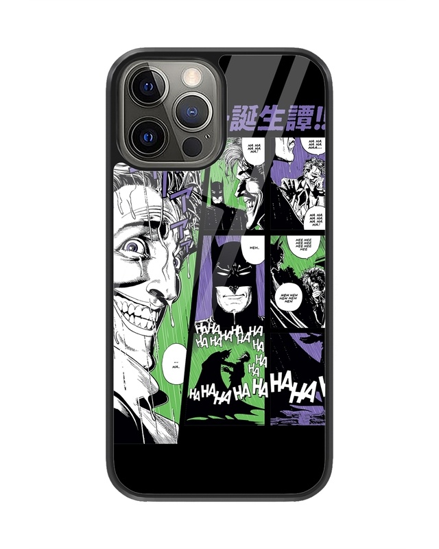 Shop Joker & Batman Comic Premium Glass Cover for  Apple iPhone 12 Pro Max-Front