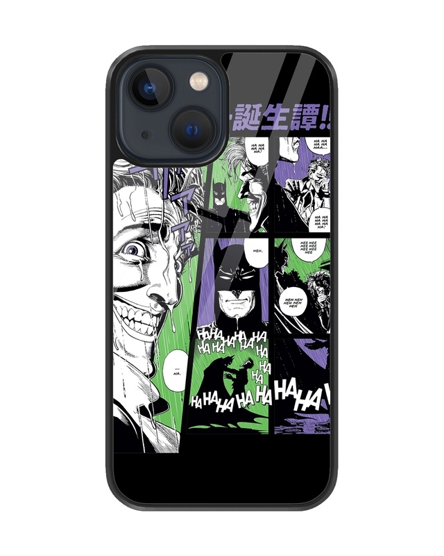 Shop Joker & Batman Comic Premium Glass Cover for  Apple iPhone 13 mini-Front