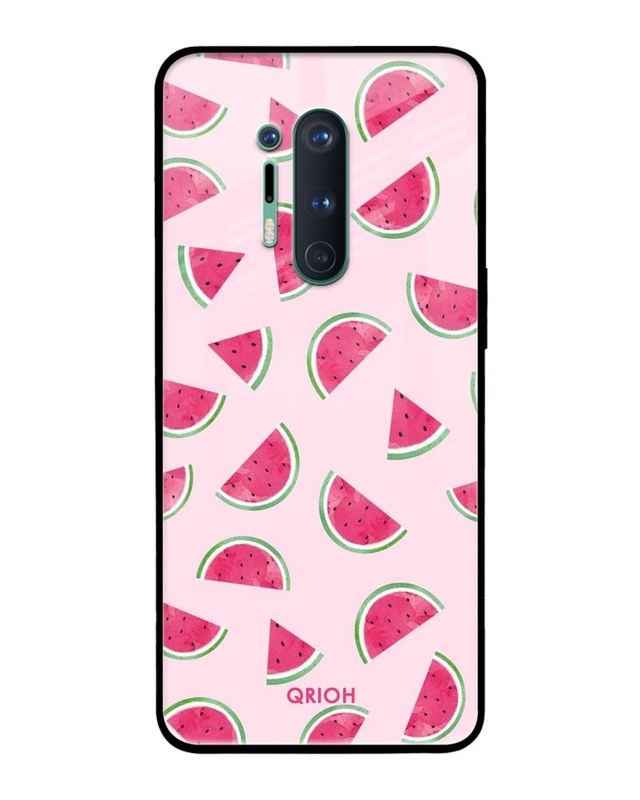 Shop Juicy Watermelon Premium Glass Case for OnePlus 8 Pro (Shock Proof, Scratch Resistant)-Front