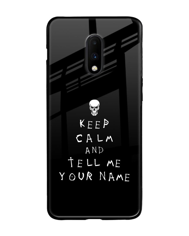 Shop Keep Calm Premium Glass Case for OnePlus 7(Shock Proof, Scratch Resistant)-Front