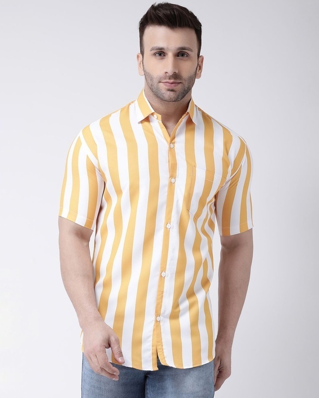 Shop Khadio Half Sleevess Cotton Casual Printed Shirt-Front