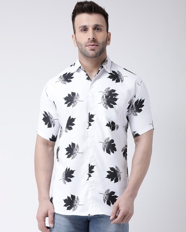 Shop Riag Half Sleevess Cotton Casual Printed Shirt-Front