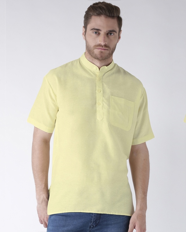 Shop Riag Mens Short Kurta Half Sleeves-Front