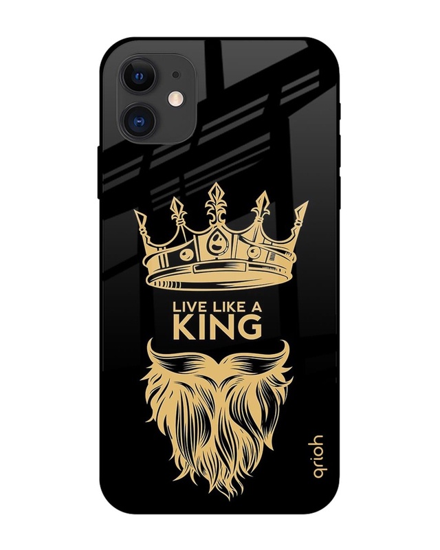 Shop King Life Printed Premium Glass Cover For iPhone 12 (Impact Resistant, Matte Finish)-Front
