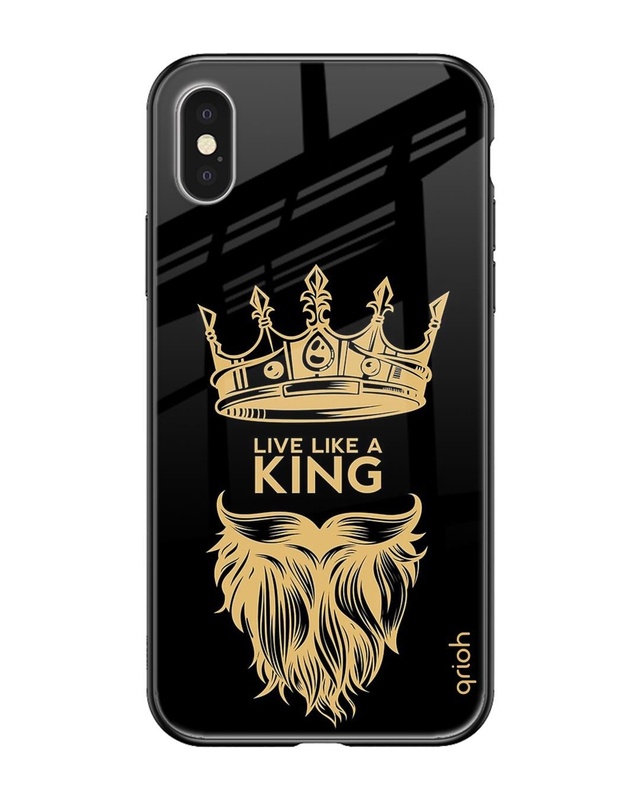 Shop King Life Printed Premium Glass Cover For iPhone XS Max (Impact Resistant, Matte Finish)-Front