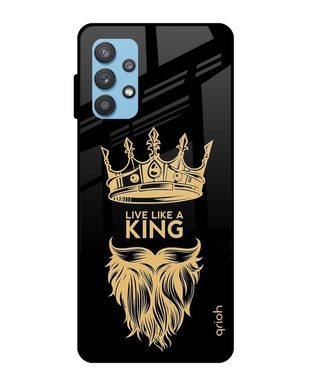 Shop King Life Printed Premium Glass Cover For  A32(Impact Resistant, Matte Finish)-Front