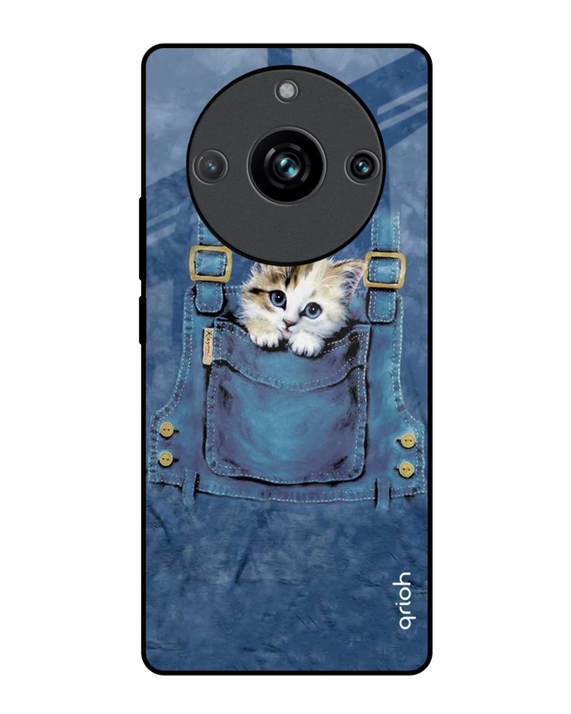 Shop Kitty In Pocket Premium Glass Case for Realme 11 Pro+ 5G (Shock Proof, Scratch Resistant)-Front